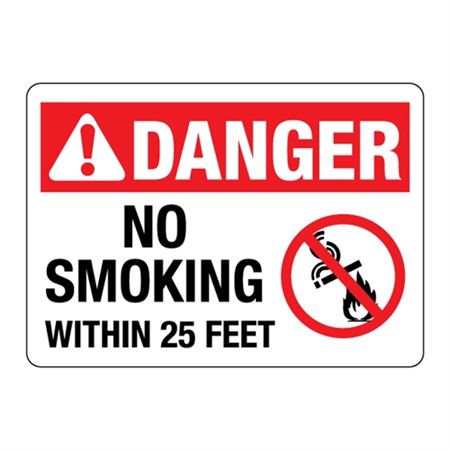 ANSI DANGER No Smoking Within 25 Feet